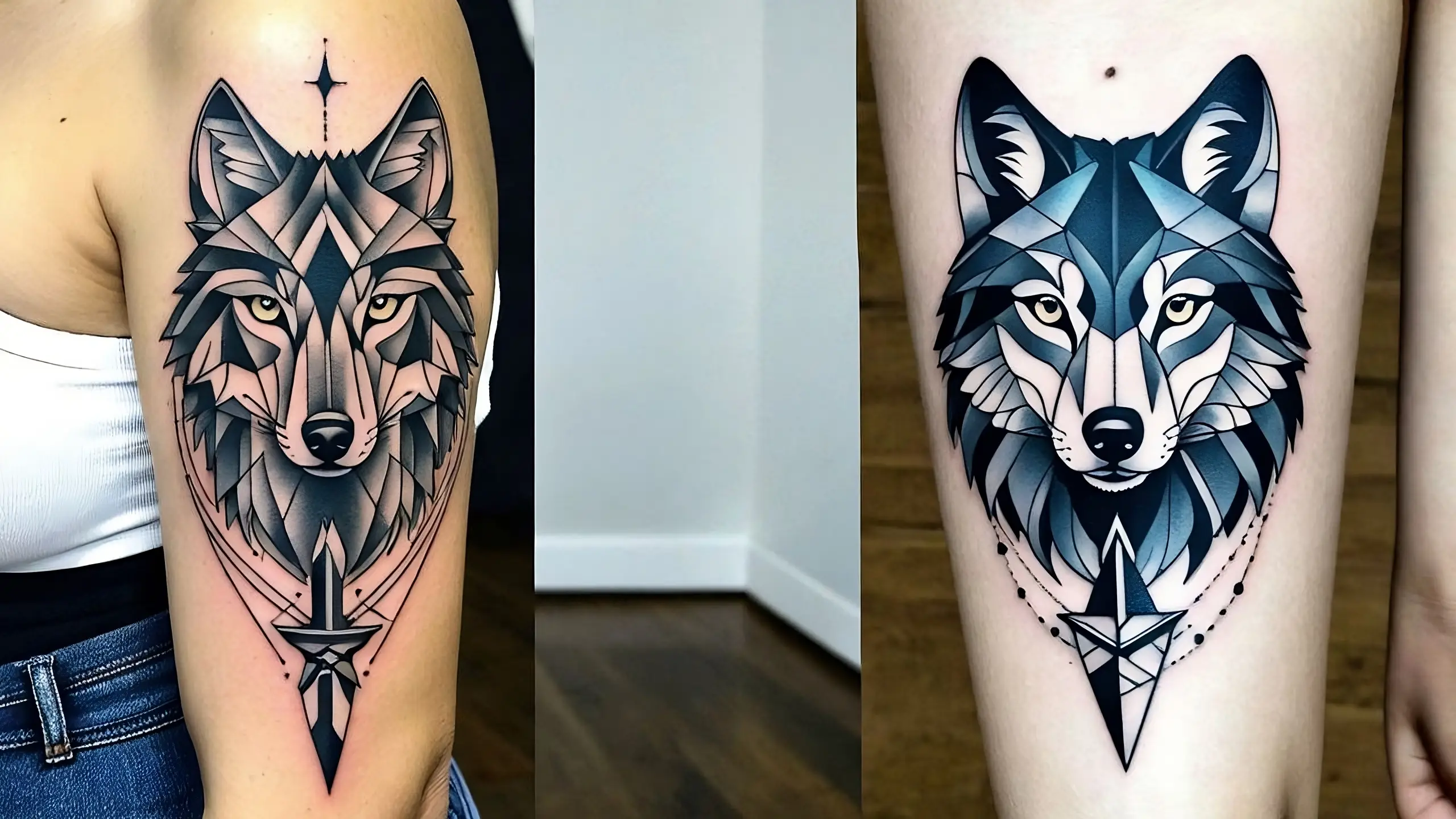 Wolf and Dagger Tattoos