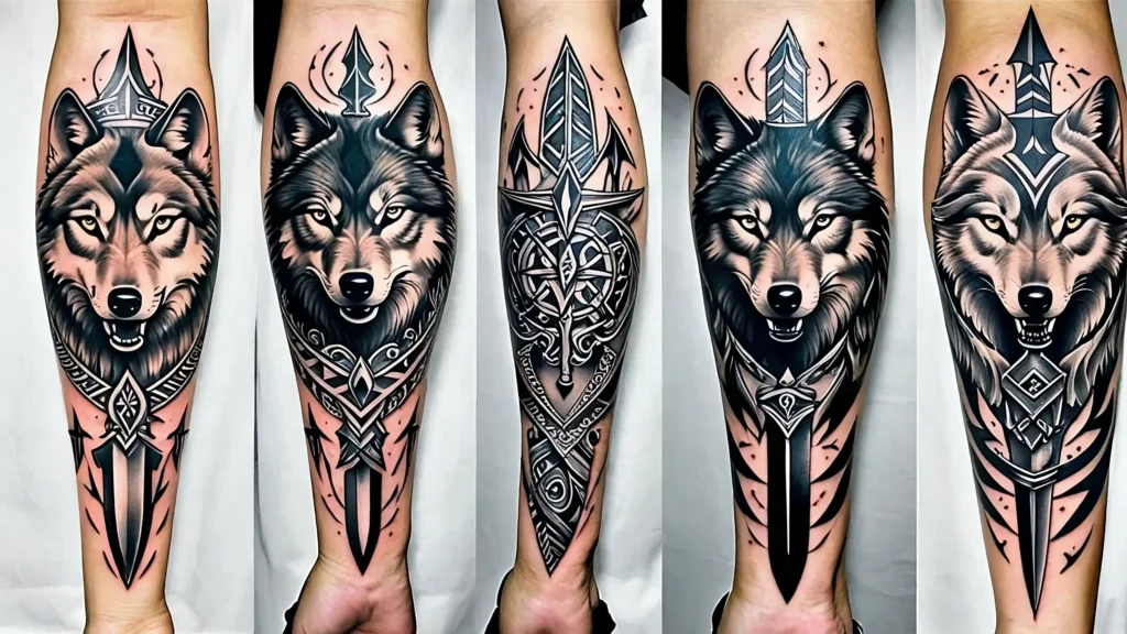 Wolf and Dagger Tattoos