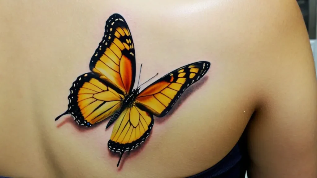 Yellow Butterfly Tattoo