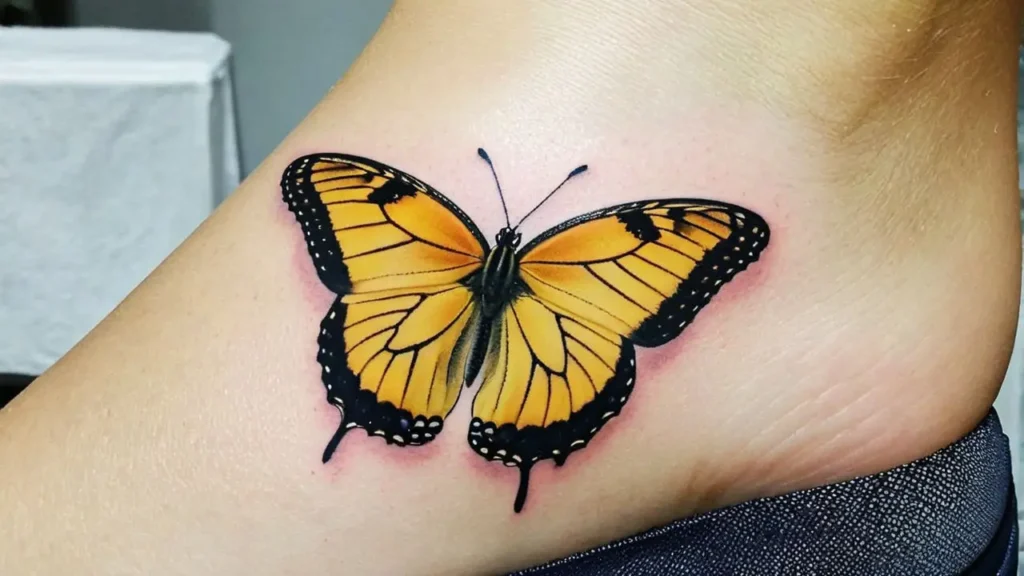 Yellow Butterfly Tattoo